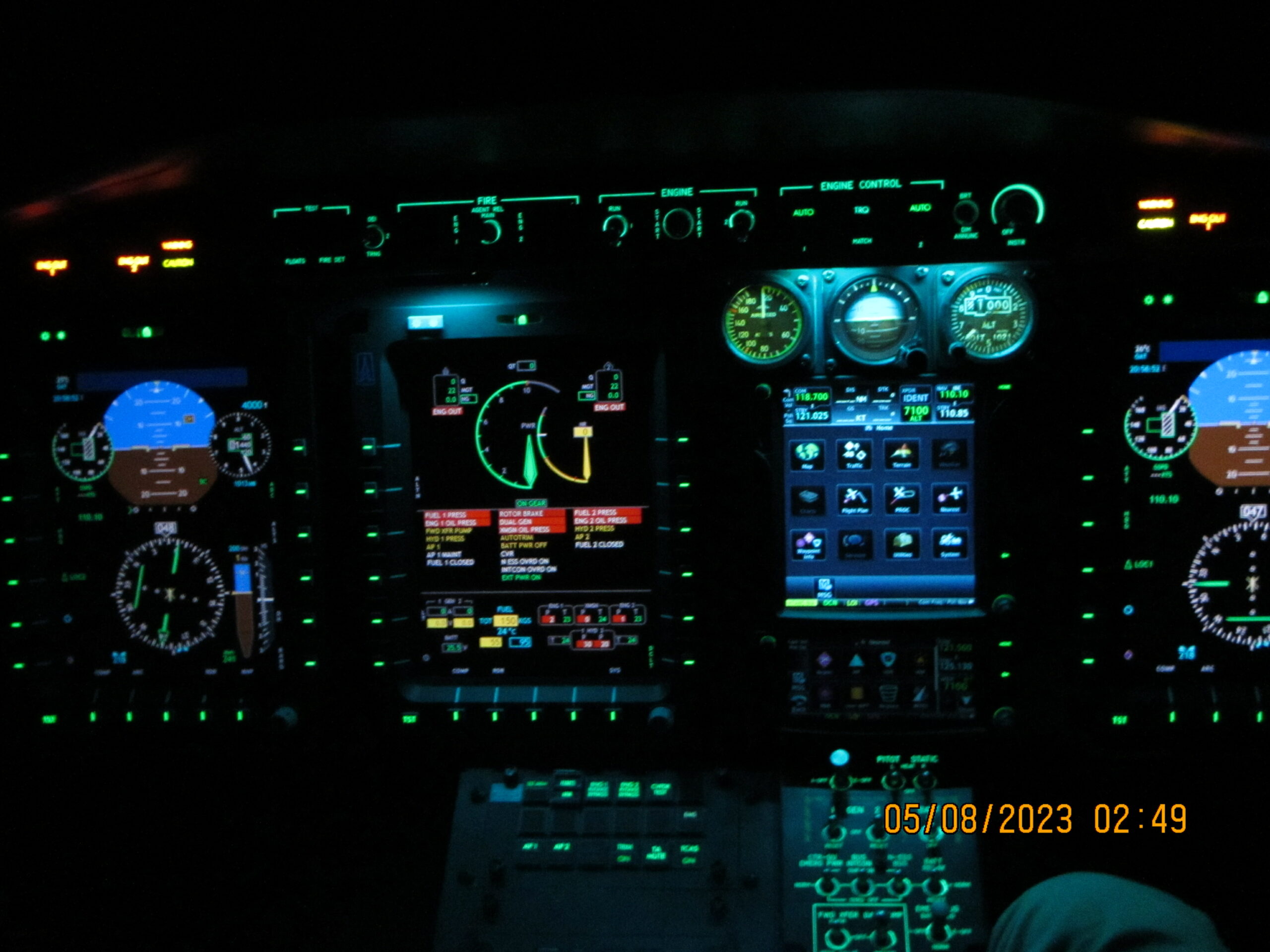 Bell 429 Cockpit at Night
